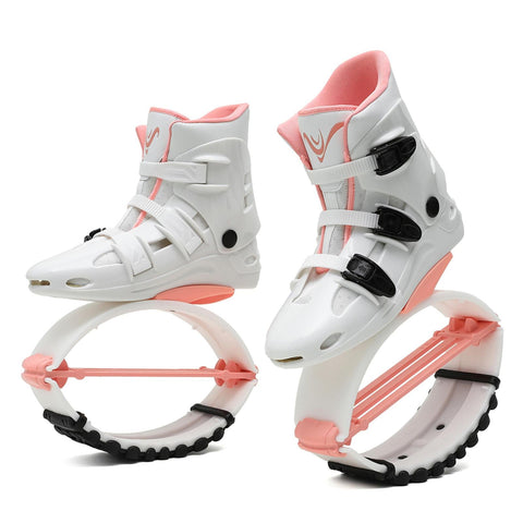 JUMPNORD Jump Shoes Kangaroo Bounce Shoes | Exercise & Fitness Boots | Workout Jumps | Women & Men pink white M-33/35