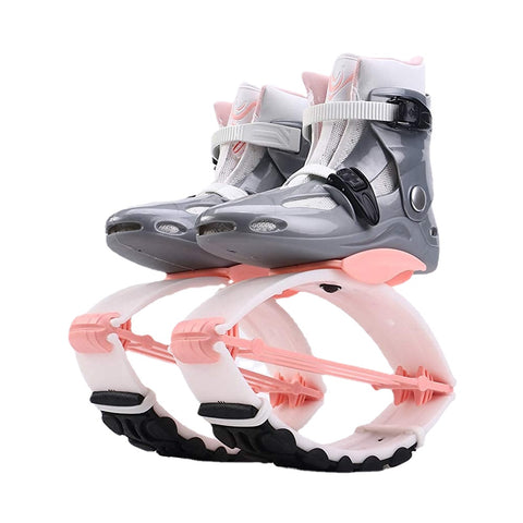 JUMPNORD Elastic Shoes Jump Easily Space Bouncer Jump Shoes Stilts Bounce Shoes，Pink White，42/44 (XXL) code (load bearing 90kg-110kg)