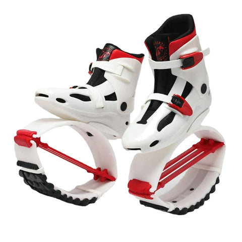 JUMPNORD Elastic Shoes Jump Easily Space Bouncer Jump Shoes Stilts Bounce Shoes，White and Red Combination，36/38 size (L size)