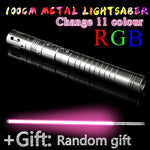 Lightsaber RGB Metal Handle Sword Laser Force Fx Heavyweight Duel Weapon Cosplay Sound Effect Discoloration Laser