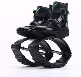 JUMPNORD Elastic Shoes Jump Easily Space Bouncer Jump Shoes Stilts Bounce Shoes，All Black Green Label，36/38(L) code (load bearing 50kg-70kg)