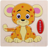 Kids 3D Puzzles Jigsaw Wooden Toys For Children Cartoon Animal Traffic Puzzles Intelligence Children Early Educational Toys 028