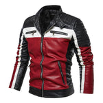 Men's Colour Staple Leather Jacket Fashion Motorcycle Suit Men's Fashion Tops New Fleece Jacket