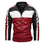 Men's Colour Staple Leather Jacket Fashion Motorcycle Suit Men's Fashion Tops New Fleece Jacket