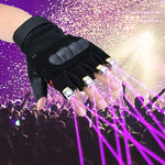 Green Gloves 5 Finger Light Dancing Stage Gloves Palm Light for DJ Club/Party/Bars Stage Novelty Light Performance Props Purple