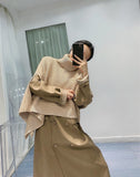 Pullover warm shawl, knitted cloak, thick irregular cloak, high collar with scarf, both men and women can use it.