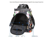 Large capacity student school bag anti-theft backpack printed girl backpack black