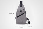 Simple men's breast bag sports shoulder bag blue