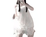 erotic lingerie sexy seductive lace suspender nightdress woman