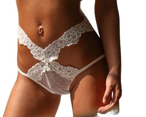 Lace lace low-rise panties Sexy transparent women's erotic panties