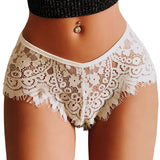 Seductive lashes low rise cutout briefs with transparent lace sexy panties