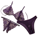 Sexy lace three-point erotic lingerie