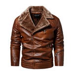 New Men's Jacket Trendy Fashion Tough Guy Fleece Suit Collar PU Leather Men's Jacket Men