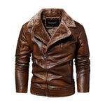 New Men's Jacket Trendy Fashion Tough Guy Fleece Suit Collar PU Leather Men's Jacket Men