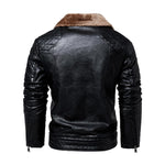 New Men's Jacket Trendy Fashion Tough Guy Fleece Suit Collar PU Leather Men's Jacket Men