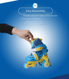 Illuminated children's roller skates adjustable for men and women（+protective gear+backpack）