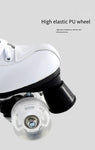 Double row skates White roller skates white PU wheel