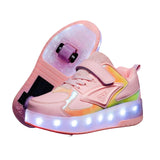 Double Wheel Booth Children hair smooth round shoes CD888Two-wheel charging