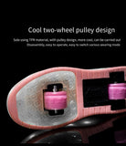 Double Wheel Booth Children hair smooth round shoes CD06 pink double wheel charging