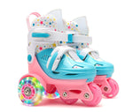 Double row roller skates Children's skates【With protective gear, backpack, barricade】