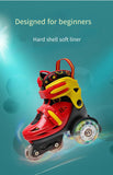 Double row roller skates Children's skates【With protective gear, backpack, barricade】