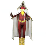 Men's red bodysuit with cape