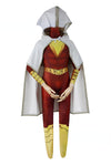 Men's red bodysuit with cape