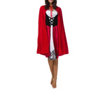 Women's Halloween Red Cape Cosplay Costume Nightclub Queen Costume