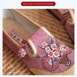 Linen woven cloth shoes Ethnic style embroidered shoes