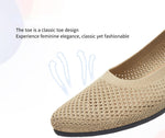 Solid pointed toe flats Casual breathable women's cutout knit shoes