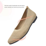 Solid pointed toe flats Casual breathable women's cutout knit shoes