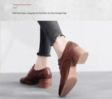 Women's cowhide high heels Genuine leather vintage casual shoes