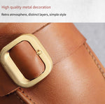 Women's casual shoes metal buckle vintage moccasins