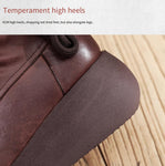 Comfortable ladies' soft-soled mid-soled boots with thick soles