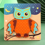 High Quality 3D Wooden Puzzles Educational Cartoon Animals Early Learning Cognition Intelligence Puzzle Game For Children Toys 22