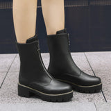 Women's boots Front zipper low heels women's boots