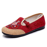 Linen woven cloth shoes Ethnic style embroidered shoes