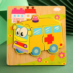 High Quality 3D Wooden Puzzles Educational Cartoon Animals Early Learning Cognition Intelligence Puzzle Game For Children Toys 22