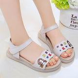 Sandals Girls Version CoreEnne Princess Shoes with Soft Soles ETé New Style Grand GarçOn Little Girl Student Beach Shoes