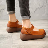 Comfortable women's shoes vintage cowhide booster shoes