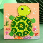 High Quality 3D Wooden Puzzles Educational Cartoon Animals Early Learning Cognition Intelligence Puzzle Game For Children Toys 22