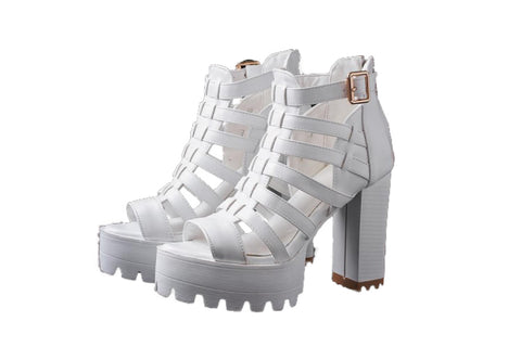 Sandals platform sandals belt buckle Chunky high heels shoes