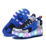 Invisible double roller skates Breathable mesh skates（8088 black blue）