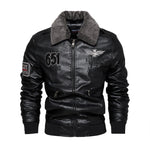 Men's Leather Jacket Lapel PU Leather Jacket, Motorcycle Jacket Fleece Jacket