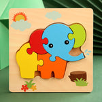 High Quality 3D Wooden Puzzles Educational Cartoon Animals Early Learning Cognition Intelligence Puzzle Game For Children Toys 22
