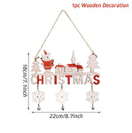 Christmas Santa Claus Door Wooden Hanging Pendant Merry Christmas Decoration For Home Xmas Navidad Noel Gifts New Year