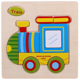 Kids 3D Puzzles Jigsaw Wooden Toys For Children Cartoon Animal Traffic Puzzles Intelligence Children Early Educational Toys 028