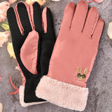 Winter gloves women's touch screen waterproof outdoor leather thick warm gloves women stretch mittens