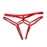 Women's open panties Transparent beautiful hip tie-up thong