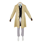 Long camel-colored trench coat set